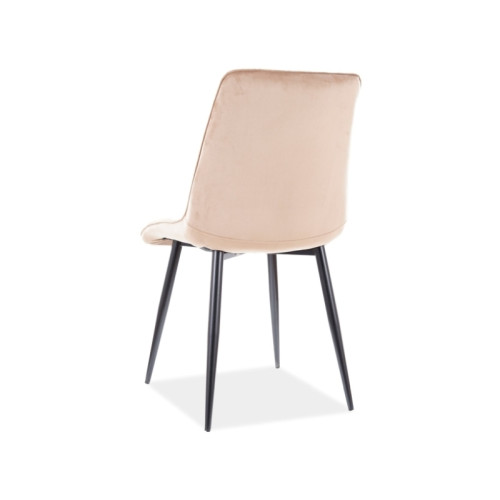 Upholstered chair CHIC beige velvet and black 50x43x88 DIOMMI CHICVCBE