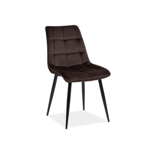 Upholstered chair CHIC brown velvet and black 50x43x88 DIOMMI CHICVCBR