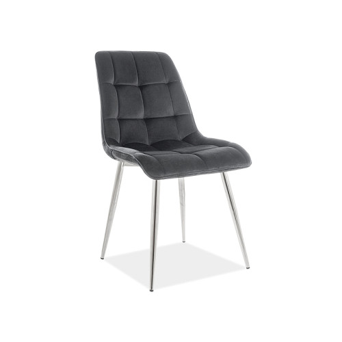 Upholstered chair CHIC black velvet and chrome 50x43x88 DIOMMI CHICVCHC