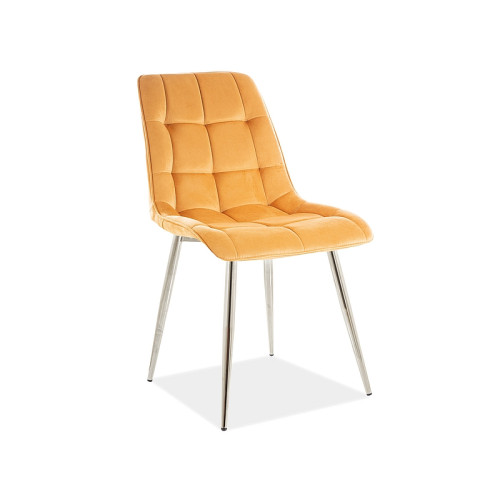 Upholstered chair Chic 50x43x88 chrome/curry velvet DIOMMI CHICVCHCU
