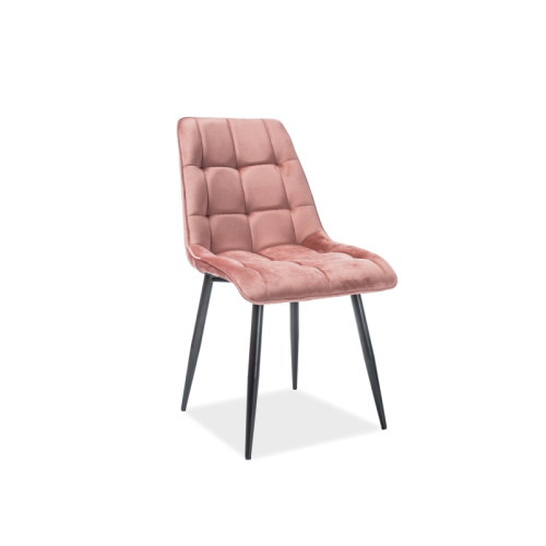 Upholstered chair CHIC pink velvet and black 50x43x88 DIOMMI CHICVCRA52