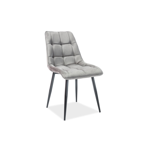 Upholstered chair CHIC gray velvet black 50x43x88 DIOMMI CHICVCSZ14