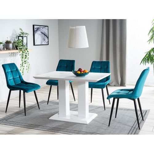 Upholstered chair CHIC turquoise velvet and black 50x43x88 DIOMMI CHICVCTU