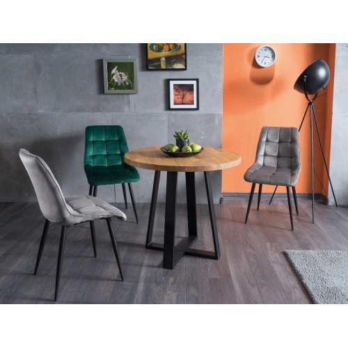 Upholstered chair Chic 50x43x88 black/green velvet DIOMMI CHICVCZ78