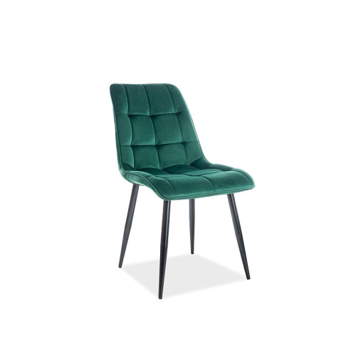 Upholstered chair Chic 50x43x88 black/green velvet DIOMMI CHICVCZ78