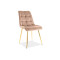 Upholstered chair CHIC beige velvet and golden 50x43x88 DIOMMI CHICVZLBE