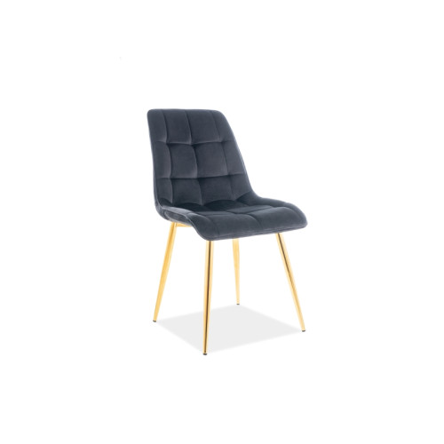 Upholstered chair CHIC black velvet golden 50x43x88 DIOMMI CHICVZLC