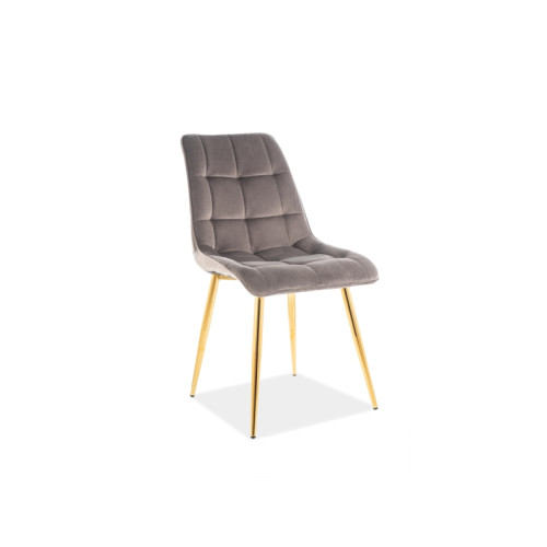 Upholstered chair CHIC gray velvet golden 50x43x88 DIOMMI CHICVZLSZ