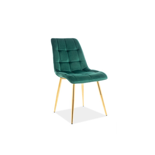 Upholstered chair CHIC green velvet and gold 50x43x88 DIOMMI CHICVZLZ