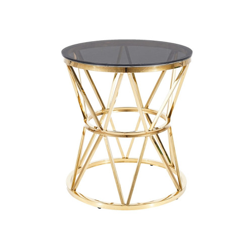 Clark table Φ57x50 smoked tempered glass/gold stainless steel DIOMMI CLARKCTZL