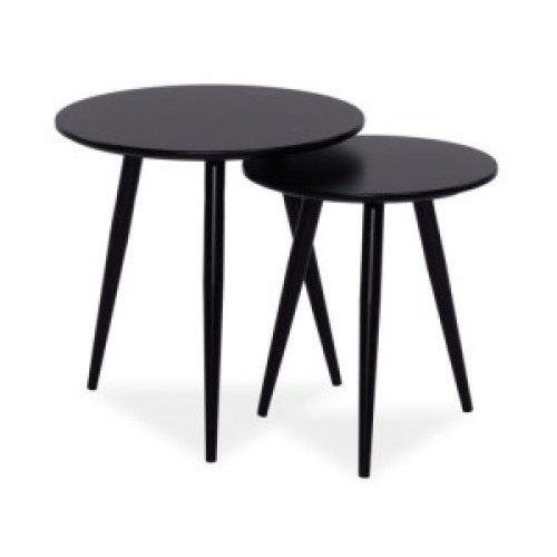 Set of coffee tables CLEO top mdf in black and black metal frame 45x40/50x50cm DIOMMI CLEOSCZ