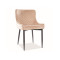 Upholstered chair COLIN B beige velvet and black 52x45x82 DIOMMI COLINBVCBE1