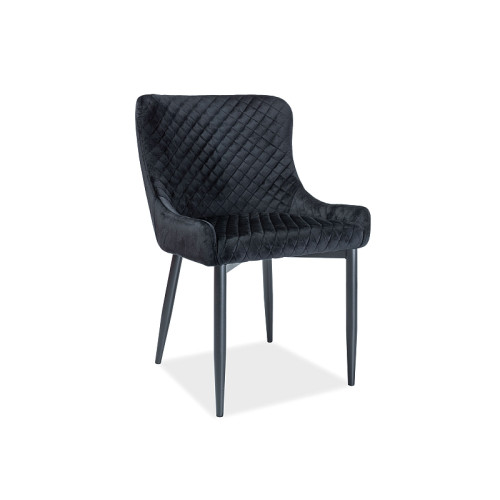 Upholstered dining chair Colin B 52x45x82 metal black base/black velvet bluvel 19 DIOMMI COLINBVCC