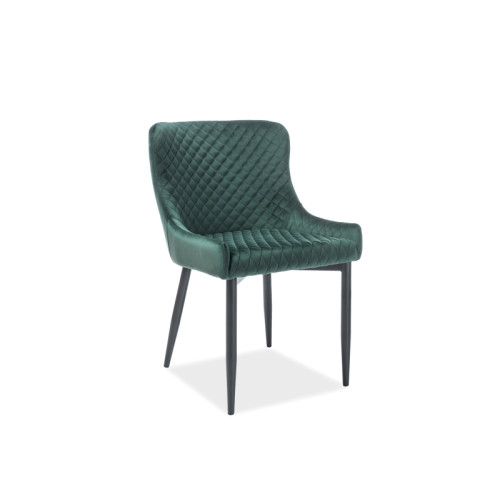 Upholstered dining chair Colin B 52x45x82 metal black base/green velvet bluvel 78 DIOMMI COLINBVCZ