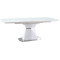 Extendable dining table CORTEZ top made of MDF and tempered glass and frame made of MDF and forged metal color white mat 160(210)x90x76 DIOMMI CORTEZB160