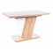 Extendable dining table CROCUS N laminated board in oak waton color and white mat 120(160)x80x76cm DIOMMI CROCUDWBM120IN