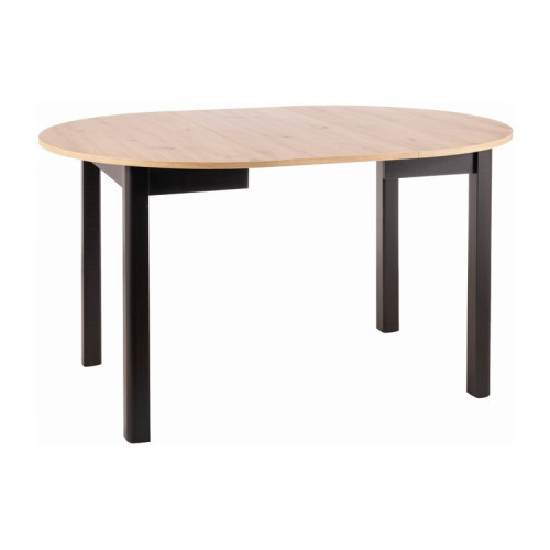 Extendable kitchen table DANTE top color and frame of laminated board color craft oak and black mat 142(102) 102x75cm DIOMMI DANTEDACMFI102