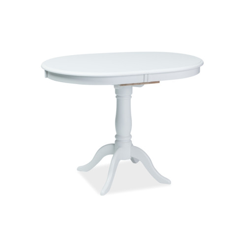 Extending kitchen table DELLO MDF top and solid wooden frame in white 100(129)x70x75cm DIOMMI DELLOB100