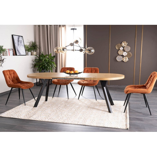 Extendable dining table DOMINGO 100(250)x100x76cm oak black DIOMMI DOMINGODBFI100