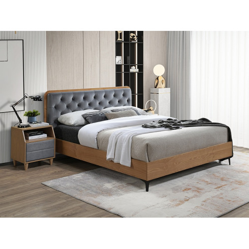 Bed Donna 160x200 with upholstered headboard Gray DIOMMI DONNAV160SZD