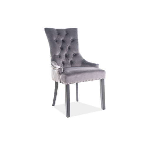 Upholstered dining chair Edward 56x44x98 wooden black legs/gray velvet bluvel 14 DIOMMI EDWARDVCSZ14