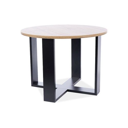Coffee table EGOA laminated board top in oak color and laminated board frame in black 50x65 DIOMMI EGOADWC