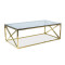 Coffee table ELISE A tempered glass and metal 120x60x40cm gold DIOMMI ELISEAZLC