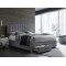 EMOTION VELVET upholstered bed with gray fabric damask. 160x200cm. DIOMMI EMOTIONV160SZD