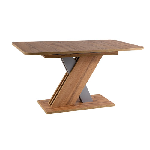 Extendable dining table EXCEL D laminated board 140(180)x85x76cm oak votan and gray DIOMMI EXELDWS140D