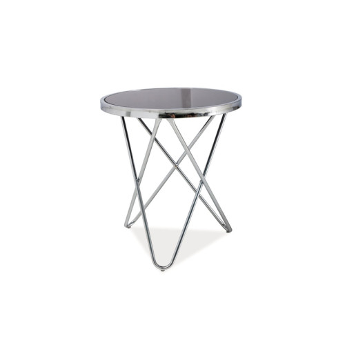 Coffee table FABIA C tempered glass top and chrome metal frame 45x45x50cm DIOMMI FABIACCCH