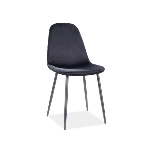 Upholstered chair FOX black velvet and black 43x43x89 DIOMMI FOXVCC