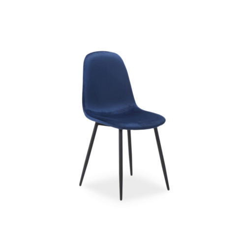Upholstered chair FOX blue velvet and black 43x43x89 DIOMMI FOXVCG