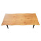 Dining table FRESNO MDF top and veneer in oak color and black matte metal frame 150(210)x90x76cm FRESNODAC150