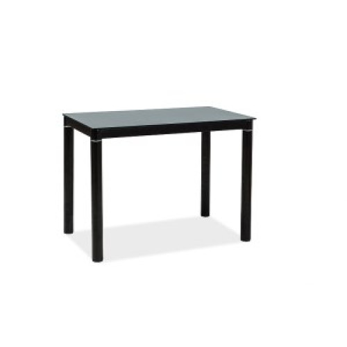Kitchen table GALANTtempered glass top and metal frame in black 100x60x75cm DIOMMI GALANTC100X60