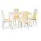 Kitchen table GALANT with tempered glass and metal frame - cream 110x70x75cm DIOMMI GALANTK