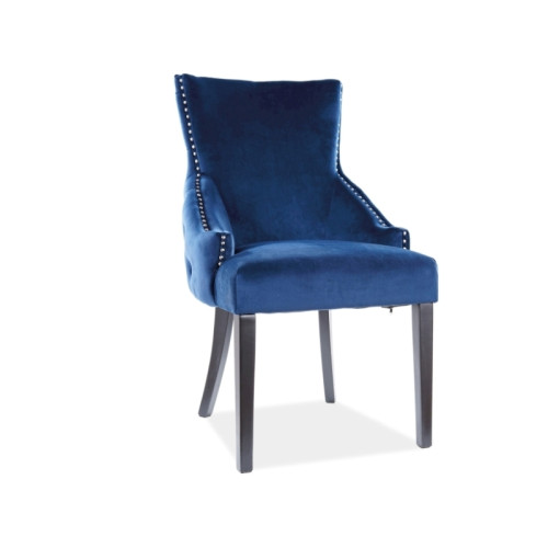 Upholstered chair GEORGE blue velvet and black 56x45x98 DIOMMI GEORGEVCGR