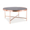 Coffee table GINA black tempered glass top and metal frame in copper color 82x82x40 DIOMMI GINABCMD 80-285