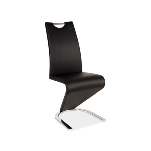 CHAIR H090 CHROME / BLACK ECO LEATHER DIOMMI H090C