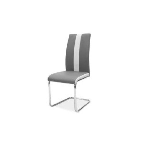 Upholstered chair H200 gray and chrome 42x42x98 DIOMMI H200SZ