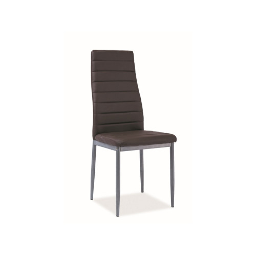 Upholstered chair H261 dark brown and aluminum 40x38x96 DIOMMI H261BISSBR