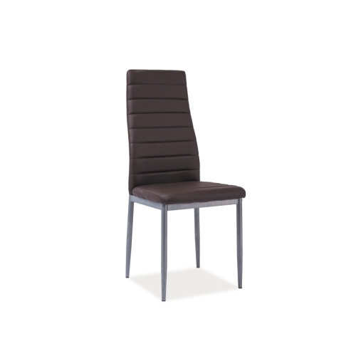 CHAIR H261 BIS ALUMINUM / BROWN ECO LEATHER DIOMMI H261BISSBR