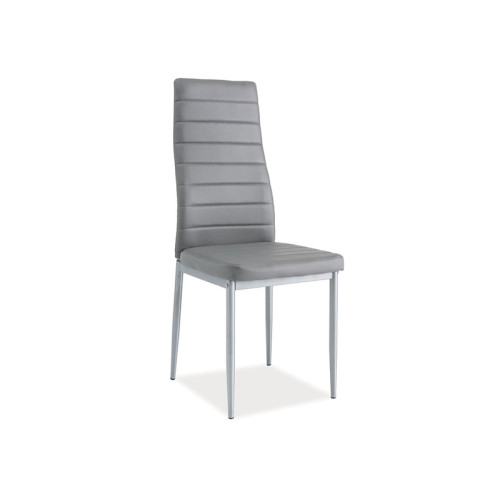 CHAIR H261 BIS ALUMINUM / GRAY ECO LEATHER DIOMMI H261BISSSZ
