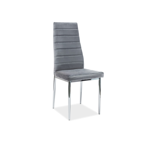 Upholstered chair H261 gray velvet and chrome 40x38x96 DIOMMI H261VCHSZ