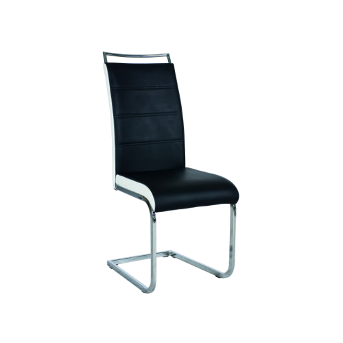 CHAIR H441 CHROME / BLACK / WHITE SIDES ECO LEATHER DIOMMI H441CZ