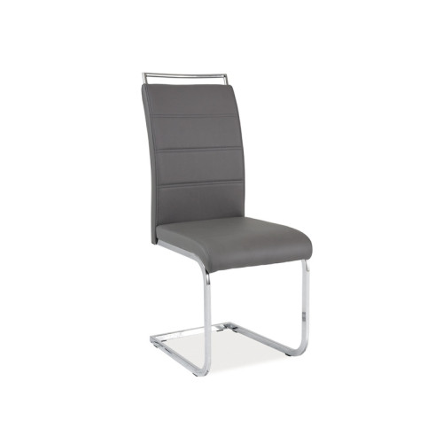 Upholstered chair H441 gray and chrome 41x42x102 DIOMMI H441SZ
