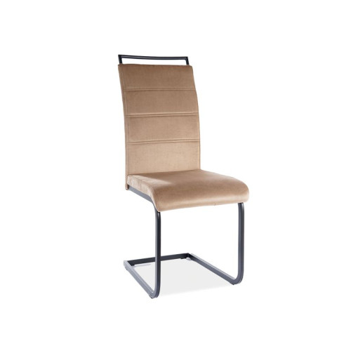 Upholstered chair H-441 beige velvet and black 41x42x102 DIOMMI H441VCBE