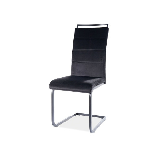 Upholstered chair H-441 black velvet and black 41x42x102 DIOMMI H441VCC