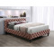 Upholstered bed HERRERA VELVET with antique pink fabric damask. 160x200 DIOMMI HERRERAV160RW
