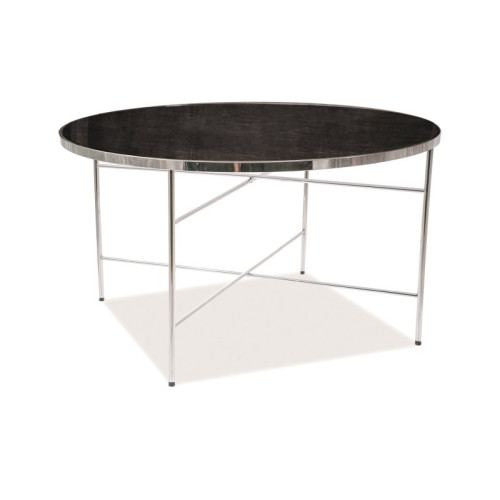 Coffee table IBIZA B with black tempered glass top and chrome metal frame 80x80x45cm DIOMMI IBIZABMACH