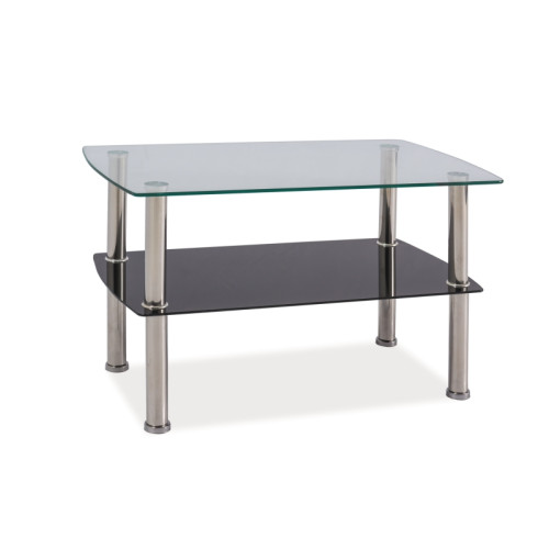 Coffee table IRENE with tempered glass top and metal frame 75x45x45cm DIOMMI IRENETCCH